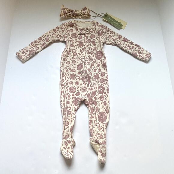 L'oved Baby Zipper Sleeper & Matching Bow - Picture 1 of 2